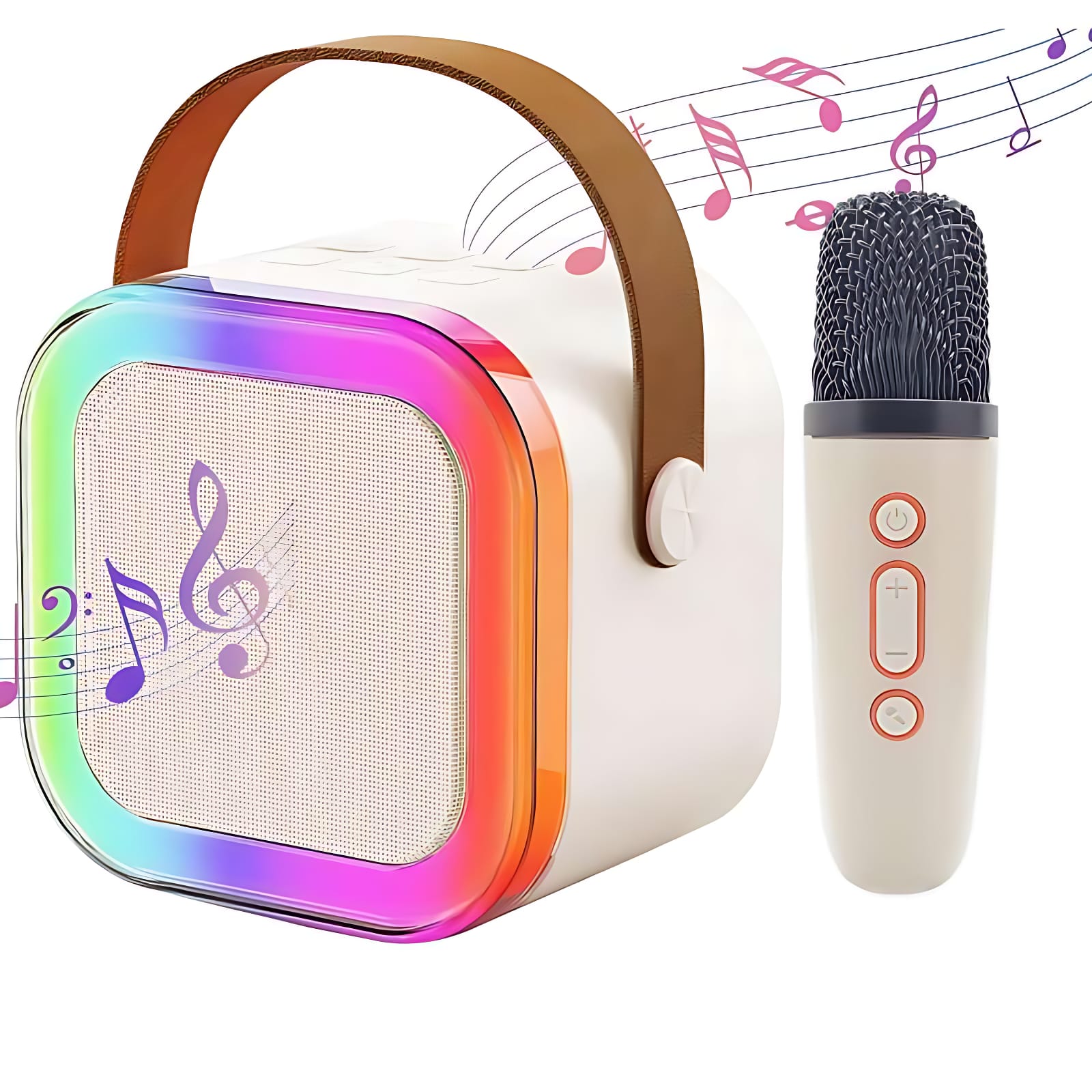 Portable Colorful Karaoke Sound System with Wireless Microphone