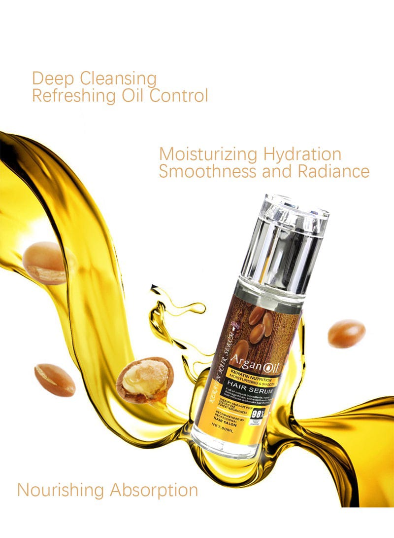 Argan Oil Hair Serum – Sulfate-Free Keratin Nutrition for Silky, Shiny Hair (80ml)